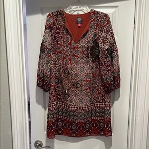 Floral Red and Black Dress